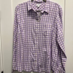 J. Crew Purple and Cream Casual Button Down Shirt